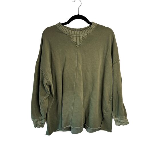 aerie Sweaters - Green Slouchy Aerie Pullover Crewneck Oversized Small